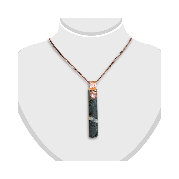 Copper top greenstone pendant hand created by artist Gary Howse