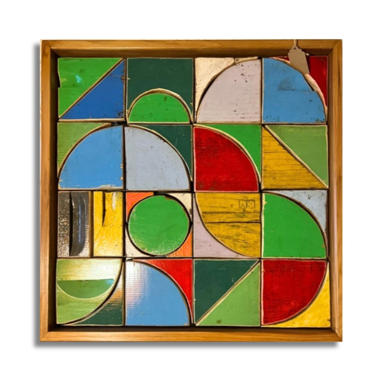 Artwork created from Beehives, with a geometric feel by artist Lee Pritchard