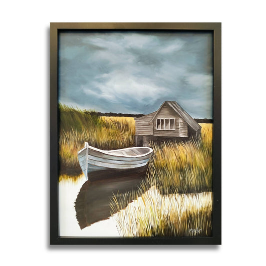 Abandoned II by Maron Aitken – small original New Zealand oil painting on a white background.