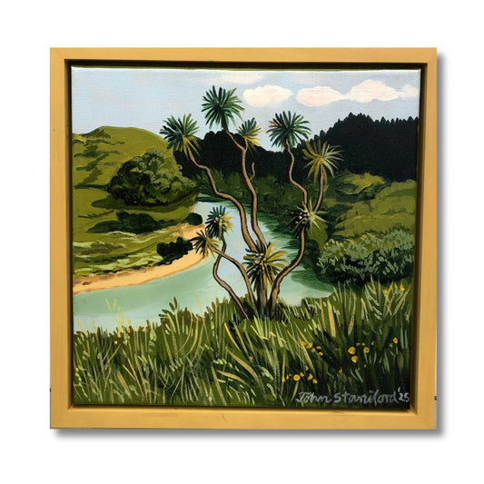 Akitio Painting by John Staniford – original New Zealand artwork presented on a clean white background.