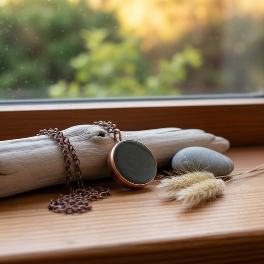 Copper Greenstone Pendant #12 – Lifestyle Mockup