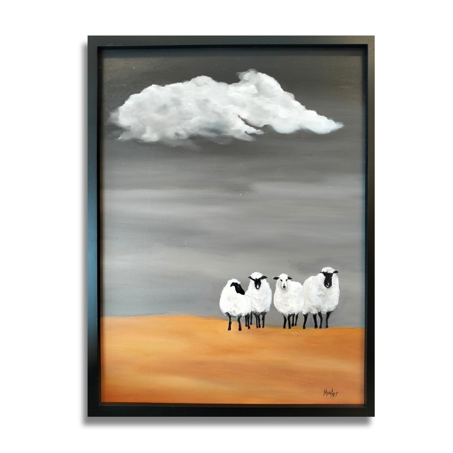 Gossip Girls by Marion Aitken – contemporary New Zealand artwork of four figures in quiet connection