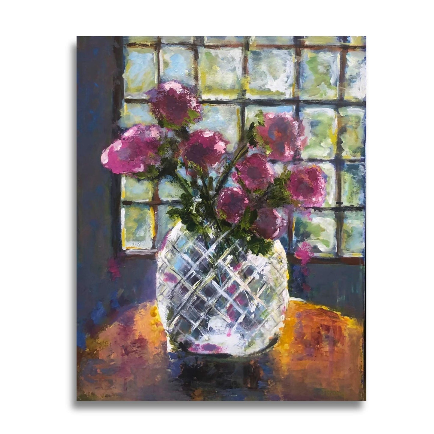 Morning Light by Jenny Bishop – original floral oil painting on canvas, shown on a white background