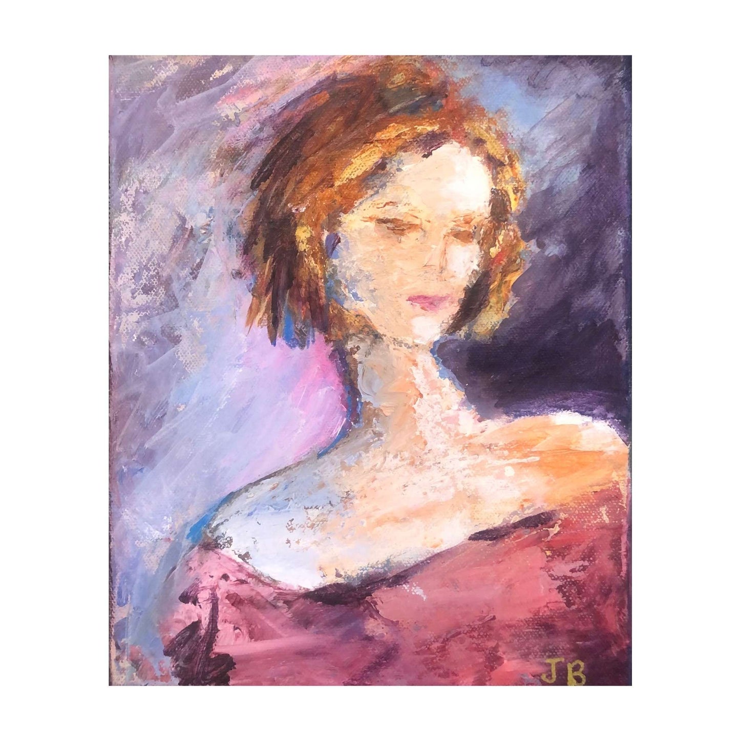 Small Portrait by Jenny Bishop – original oil painting on canvas, shown on a white background.