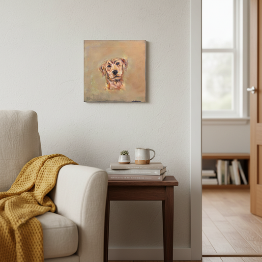 Small dog portrait in an intimate contemporary New Zealand home