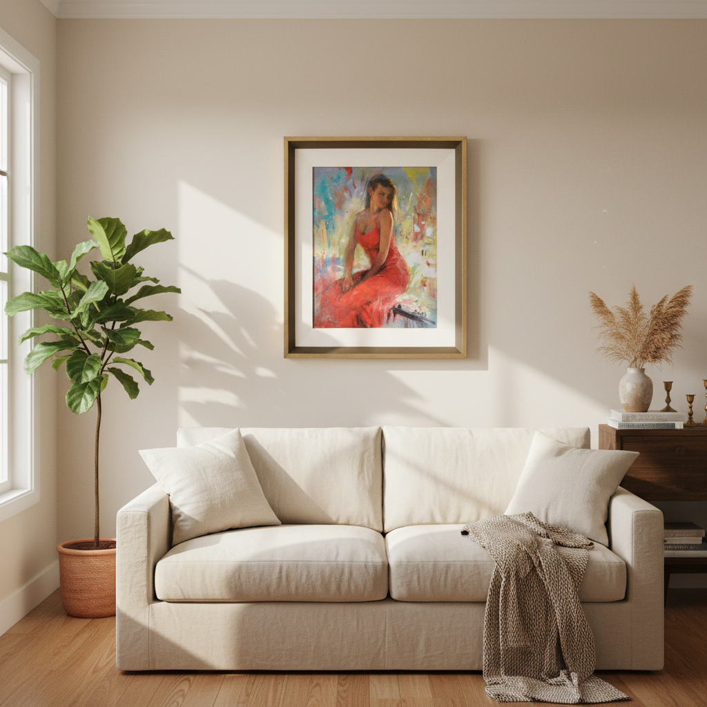 The Gold Earring painting lifestyle mockup