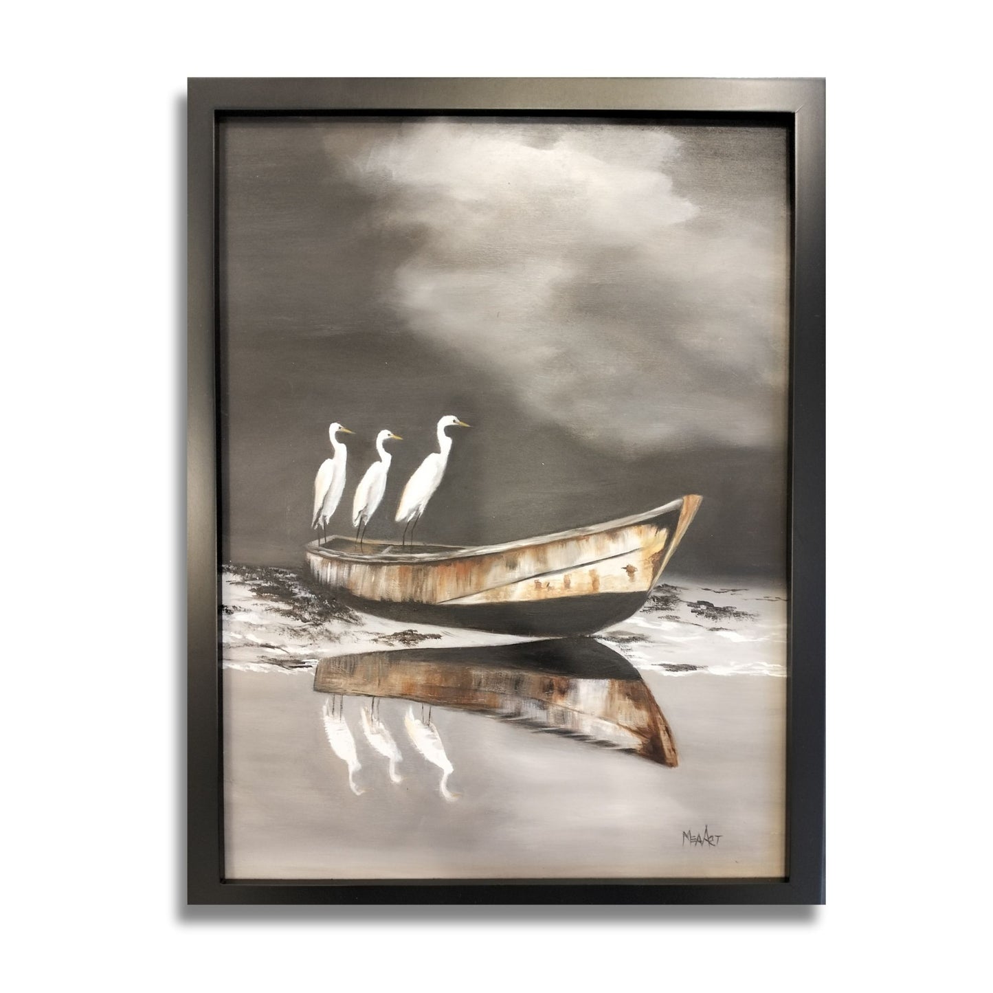We’re Watching by Marion Aitken – contemporary New Zealand painting of reflection and quiet watchfulness