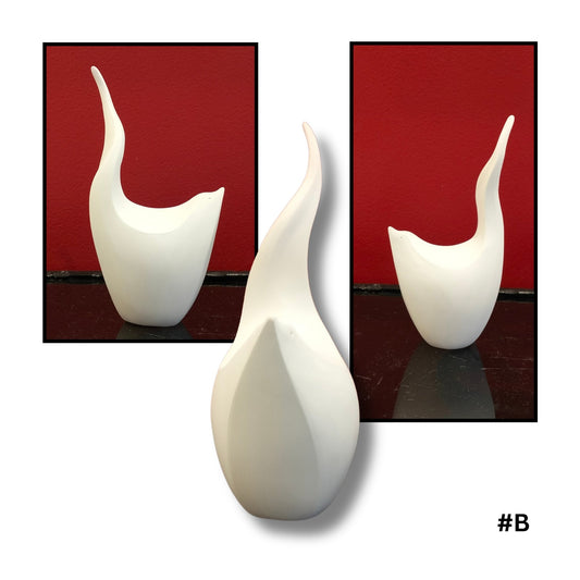 White Ceramic Birds A, B, C