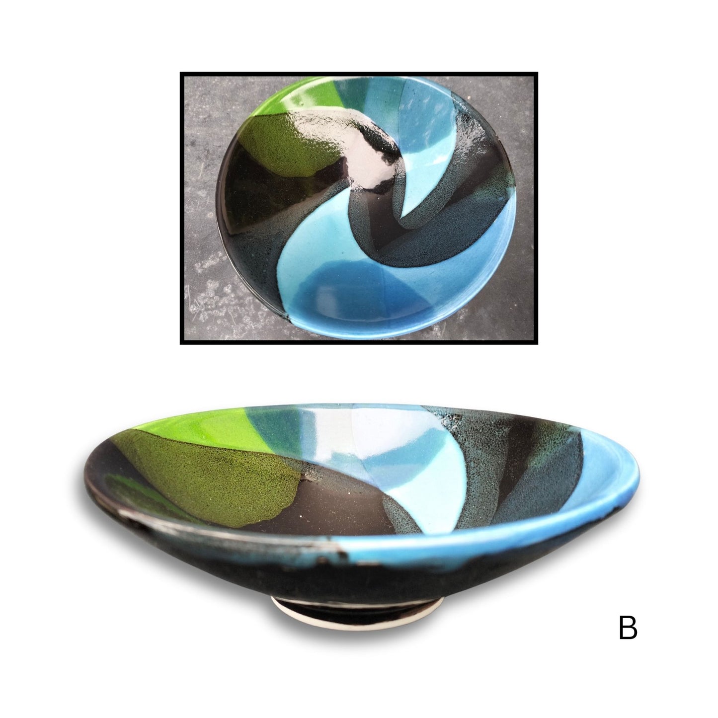 Handcrafted ceramic bowl B by Brian Gartside with painterly earthy colours