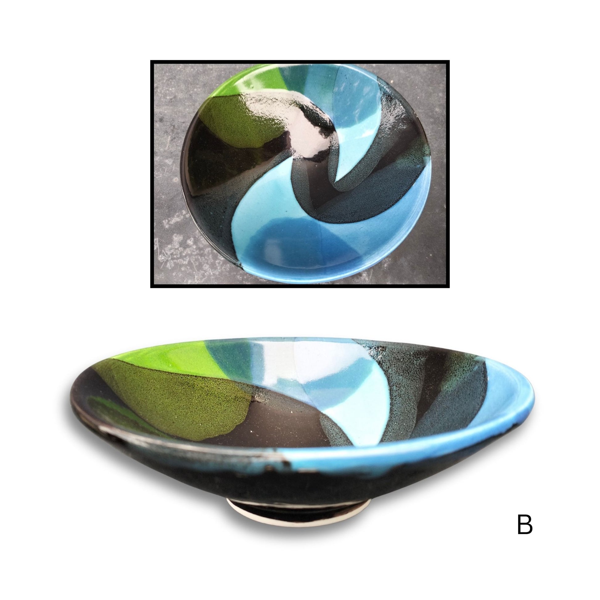 Handcrafted ceramic bowl B by Brian Gartside with painterly earthy colours