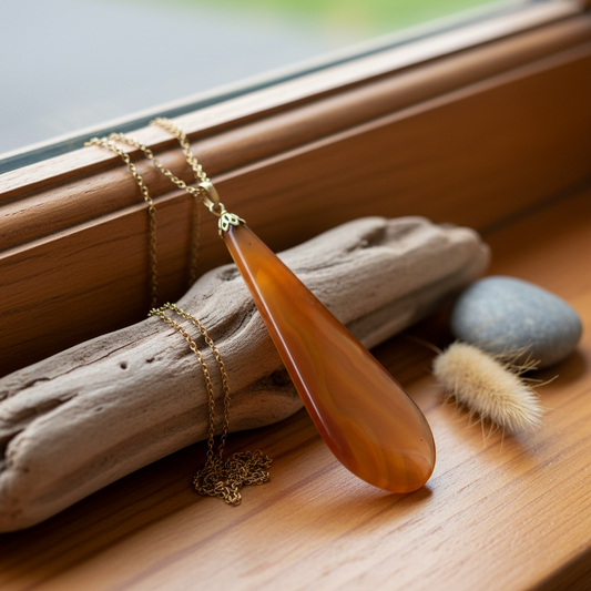 Carnelian Agate Pendant #19 – Lifestyle Mockup