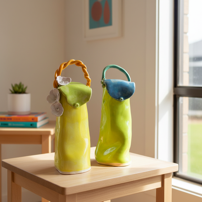 Ceramic handbag purses by Jessie Lee lifestyle mockup