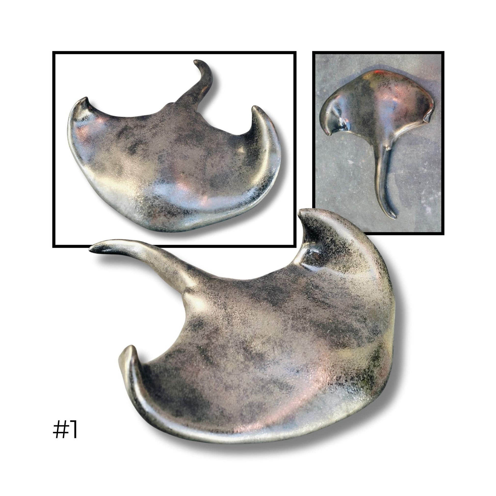 Large ceramic stingray sculpture by Storm Davenport displaying elegant proportions and organic flowing design