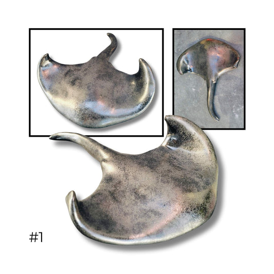 Large ceramic stingray sculpture by Storm Davenport displaying elegant proportions and organic flowing design