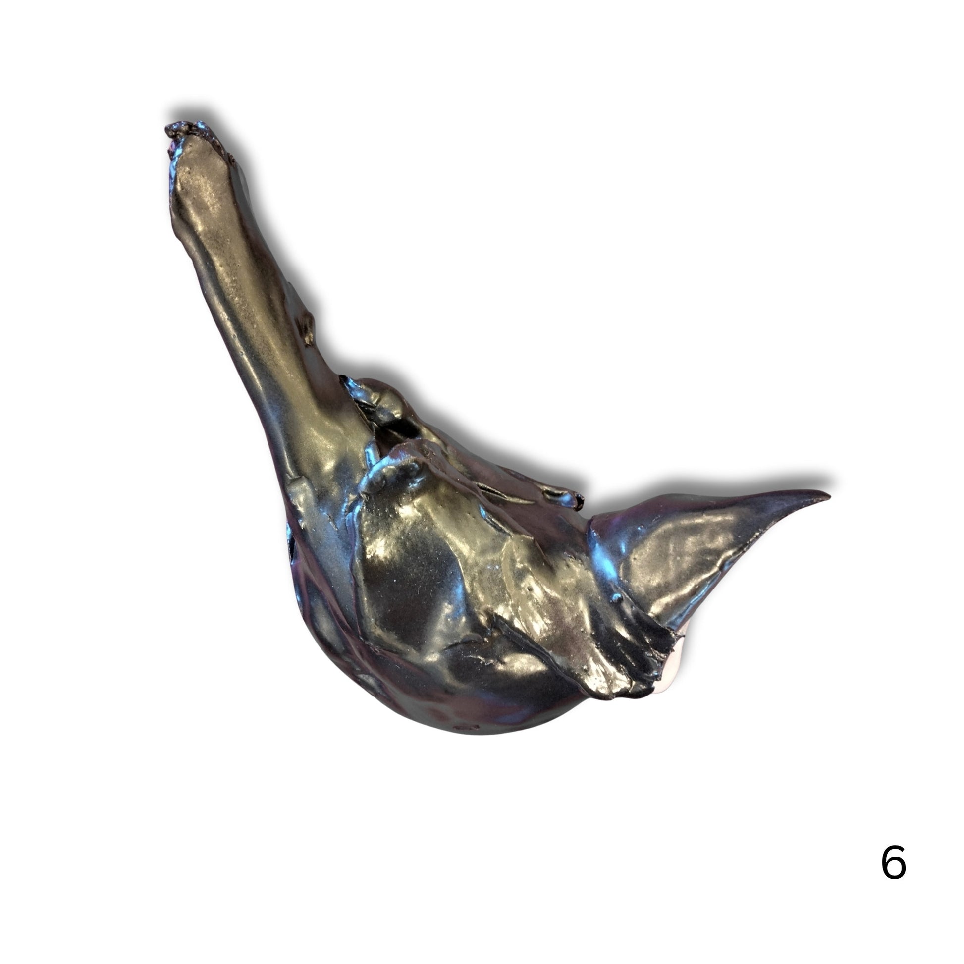 Artistic wall-mounted ceramic Tui F by Kylie Matheson, hand-shaped and glazed, New Zealand-inspired