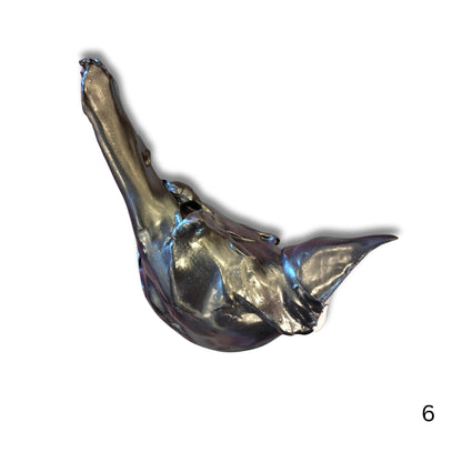 Artistic wall-mounted ceramic Tui F by Kylie Matheson, hand-shaped and glazed, New Zealand-inspired