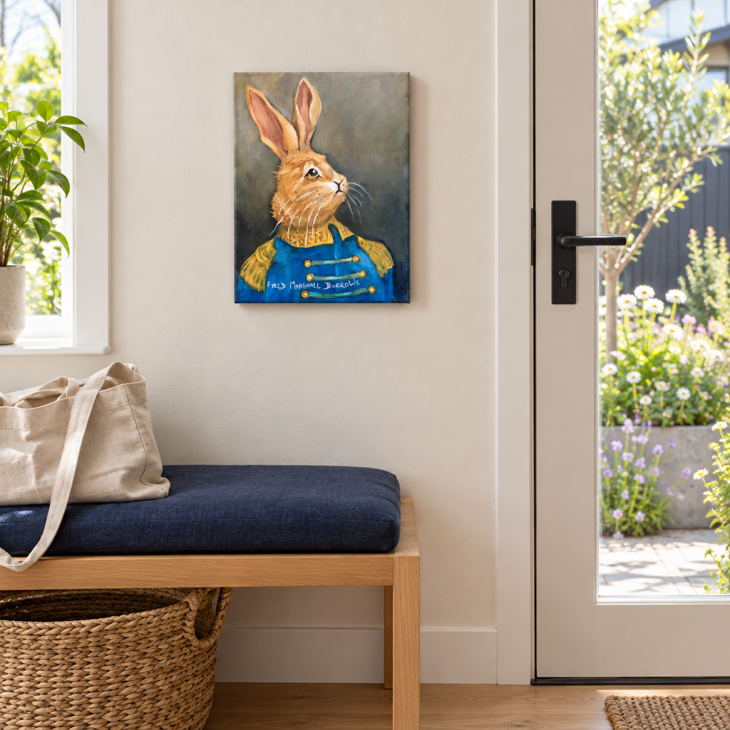 Field Marshall Burrows by Nola Weber in a bright contemporary entryway