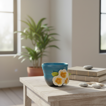 Frangipani ceramic bowl #1 by Jessie Lee lifestyle mockup