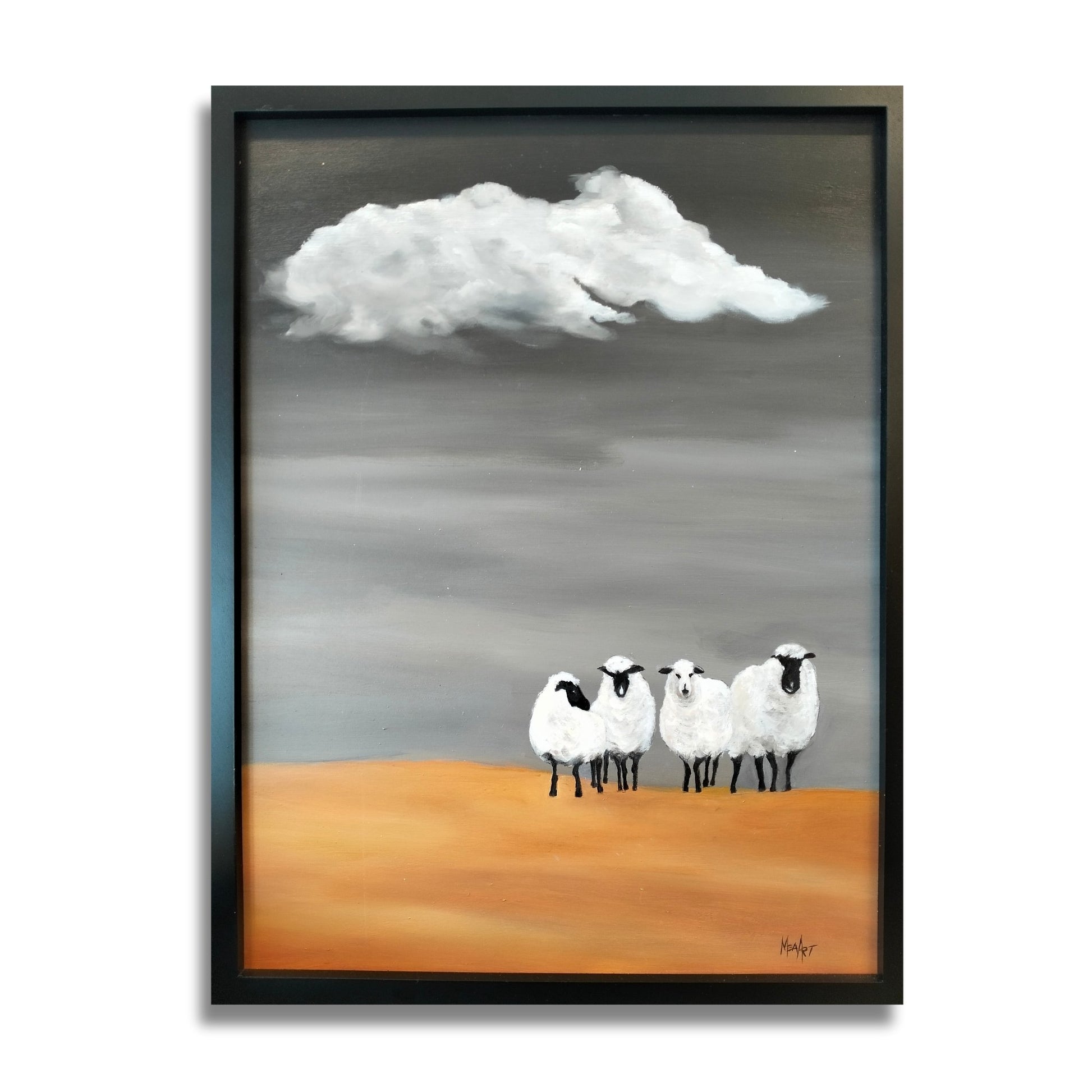 Gossip Girls by Marion Aitken – contemporary New Zealand artwork of four figures in quiet connection