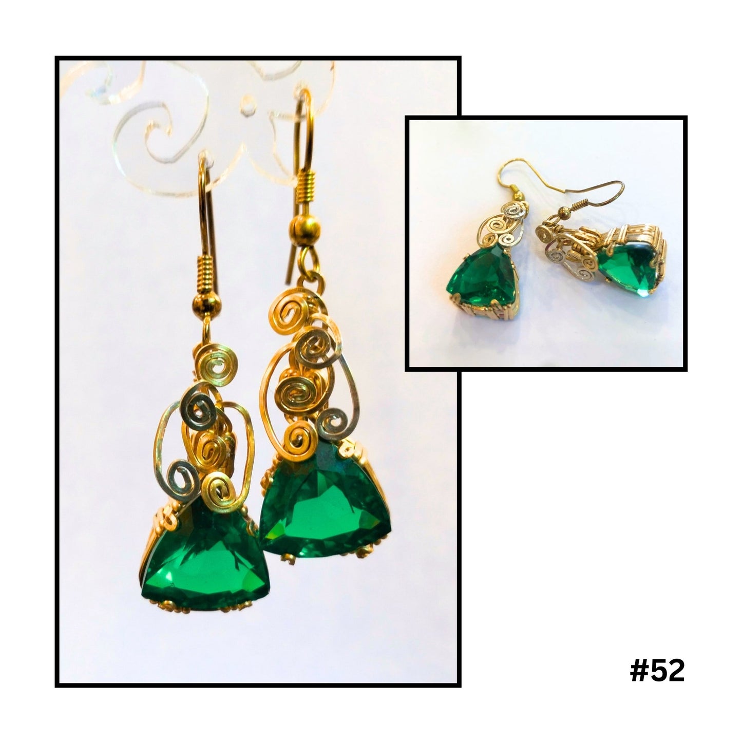Green Garnet  & Gold filled  Earrings #52