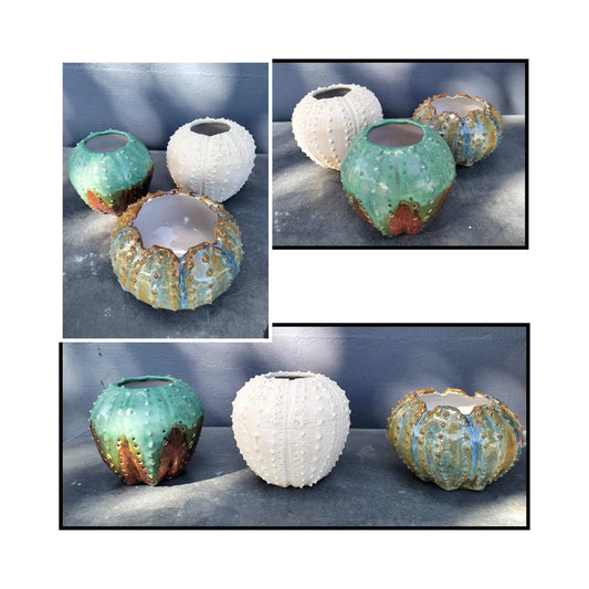 Kina – NZ handmade sculptural artwork inspired by nature’s rhythm, three variations of colour