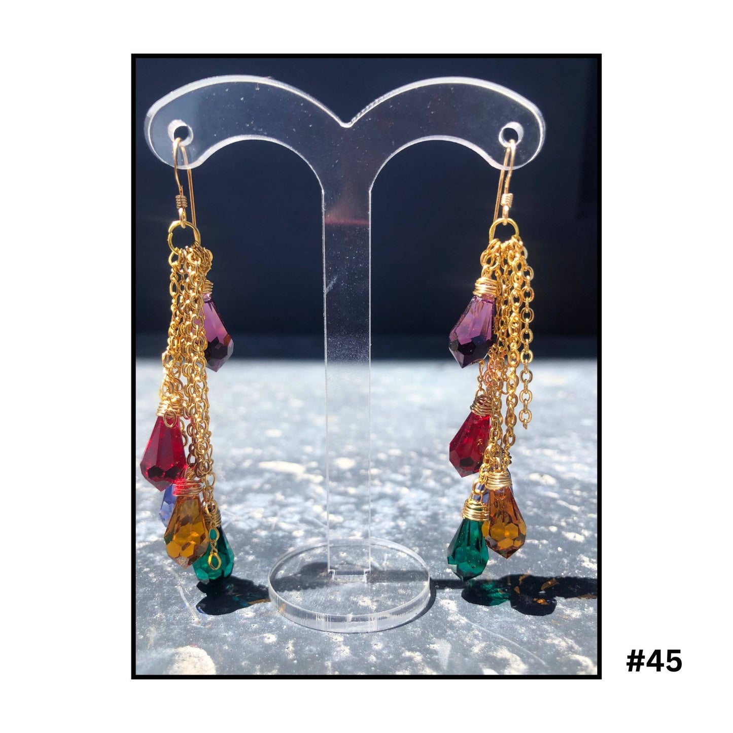 Multi Swarovski & Goldfilled Earrings