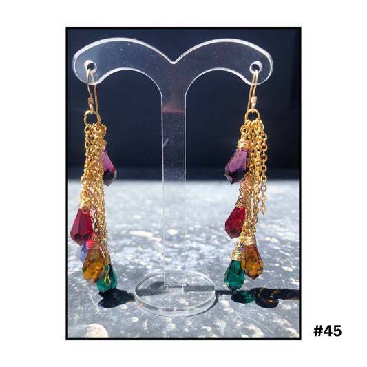 Multi Swarovski & Goldfilled Earrings