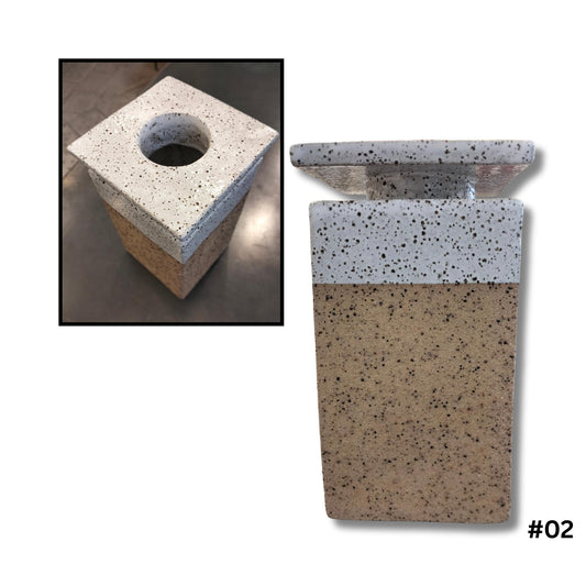 Natural speckled clay vase with architectural form handcrafted by Greg Melville
