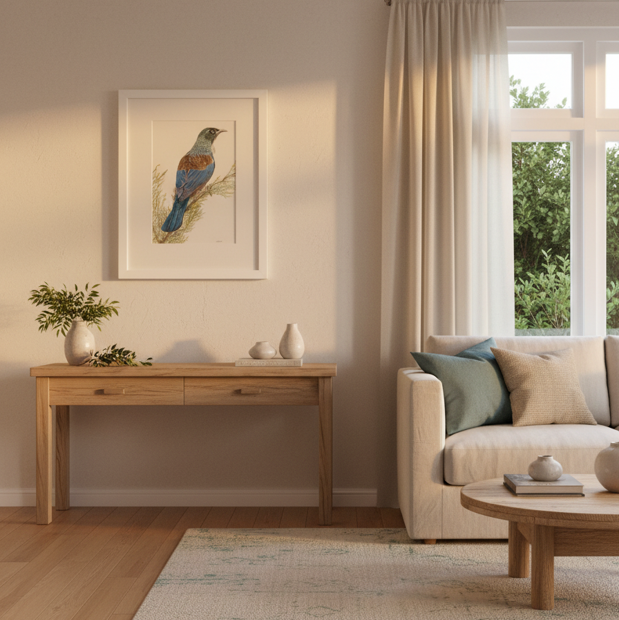 New Zealand Tui in Home Setting