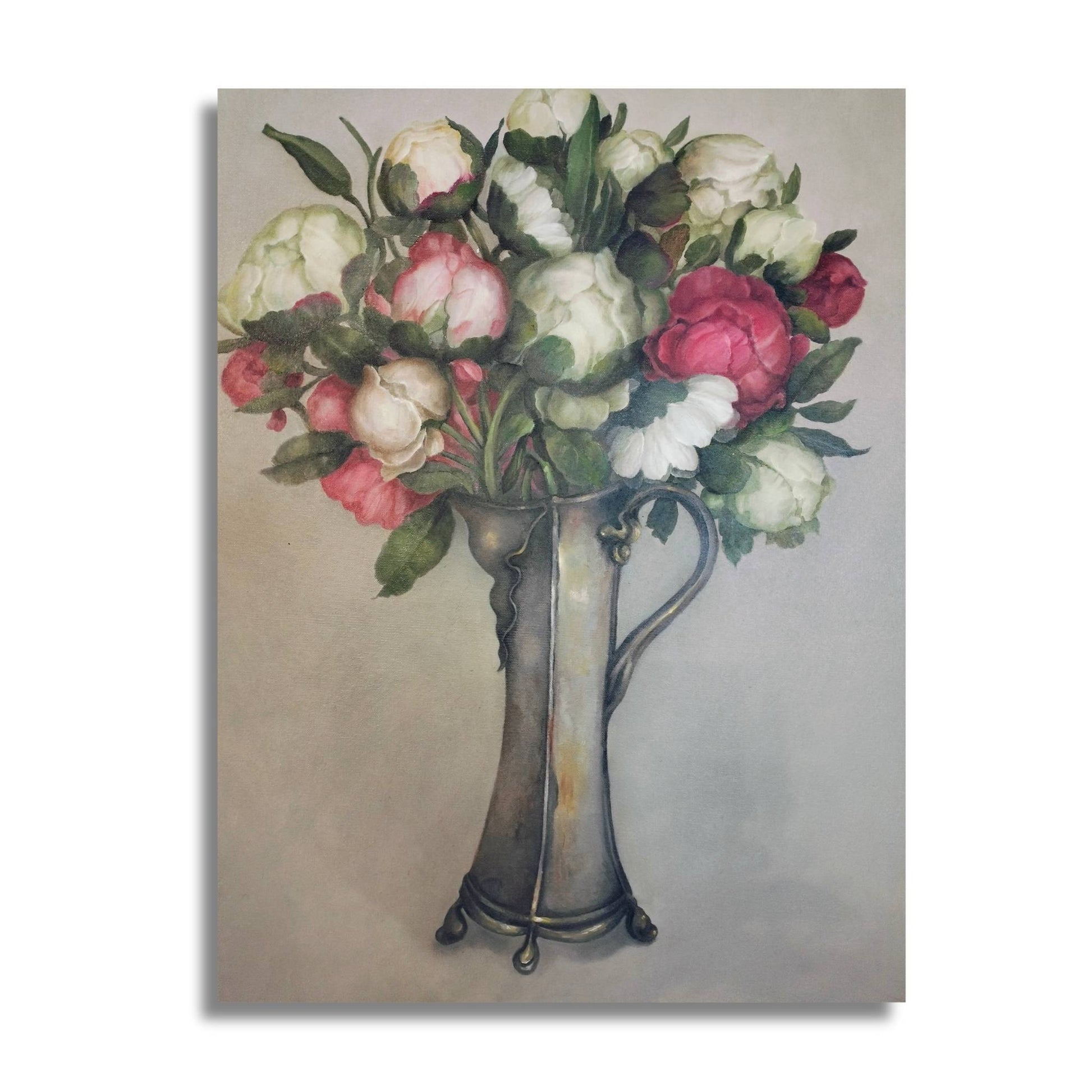 Petal to the Metal original floral painting by Teri Parat featuring delicate blooms in vibrant colors on clean white background