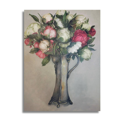 Petal to the Metal original floral painting by Teri Parat featuring delicate blooms in vibrant colors on clean white background