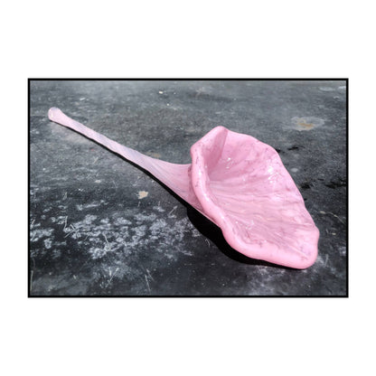 Pink glass blown flower by Heather Kremen