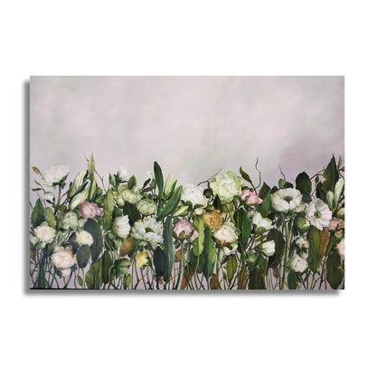 Floral painting with greenery on a white background by artist Teri Parat