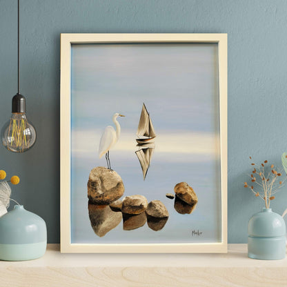 Summer Serenity by Maron Aitken displayed in a home interior — 33x43cm painting adding calm, harmony, and subtle beauty to the space