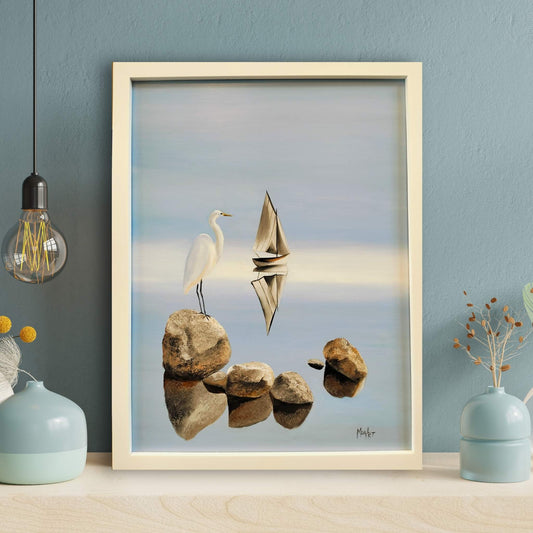 Summer Serenity by Maron Aitken displayed in a home interior — 33x43cm painting adding calm, harmony, and subtle beauty to the space