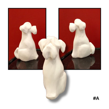 White earthenware clay dog sculpture hand-sculpted by Louise Sweetapple no. A
