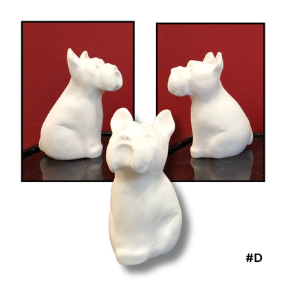 Large White Ceramic Dogs D, E, F