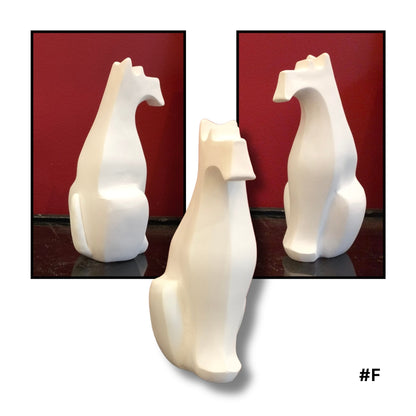Large White Ceramic Dogs D, E, F