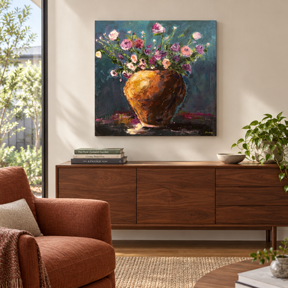 Wild Things II by Jenny Bishop in a bright contemporary sitting room